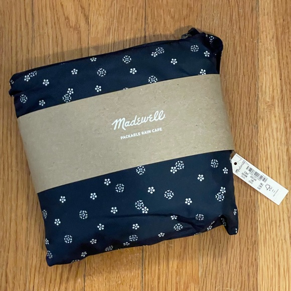 MADEWELL (Re)Sourced Packable Rain Poncho Jacket - One Size - Windowpane… - Picture 3 of 9